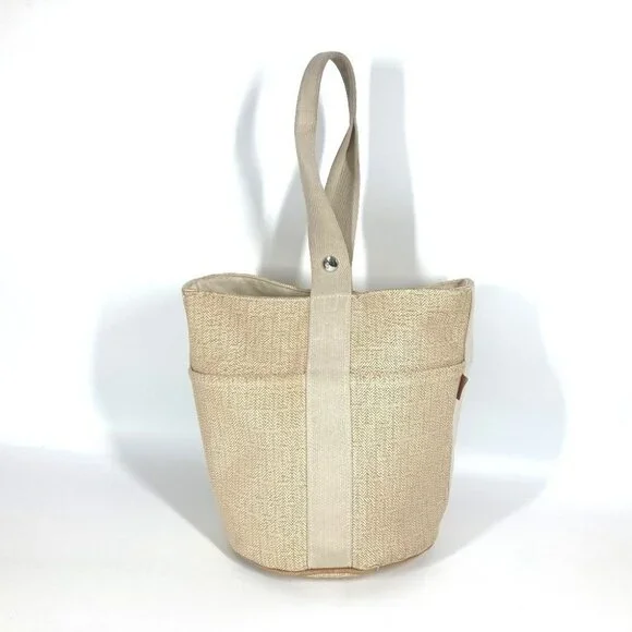 HERMES Saksaw PM Saksaw PM Bag Tote Bag Hand Bag Canvas Beige